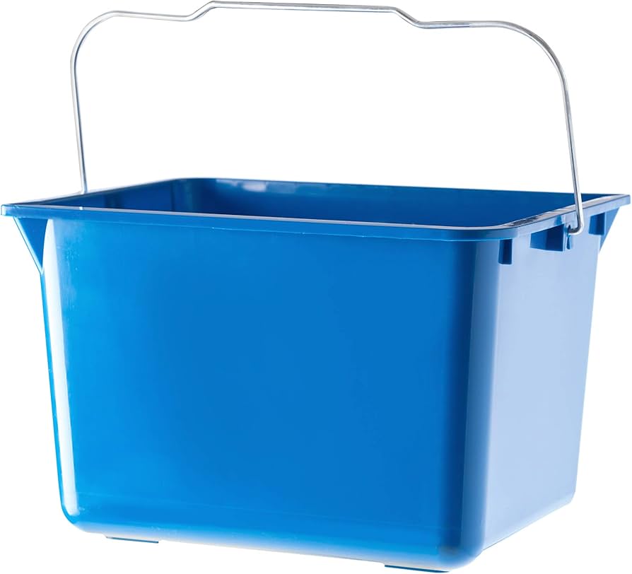Plastic Bucket Blue/White 10L Haaksbergen w/Metal Handle