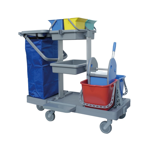 [CARR00378-IP06 IPC Trolley Antares A Grey 4x6ltr Buckets & Double bucket w/ringer w/out blue bag] IPC Trolley Antares A