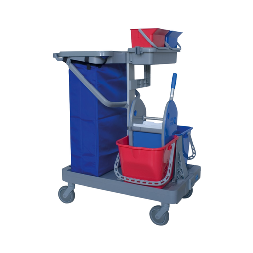 [CARR00121-IP06 IPC Trolley Antares B Grey 2x6ltr Buckets & Double bucket w/ringer W/out blue bag] IPC Trolley Antares B