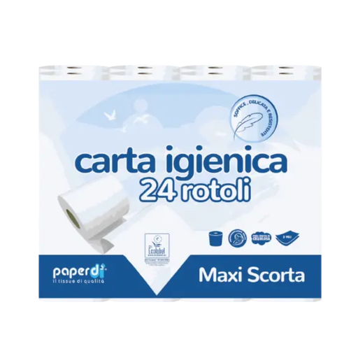 [ID8D100F24/4 Paperdi Toilet Paper 4x24 Rolls Pure Pulp] Paperdi 24-Roll Toilet Paper 